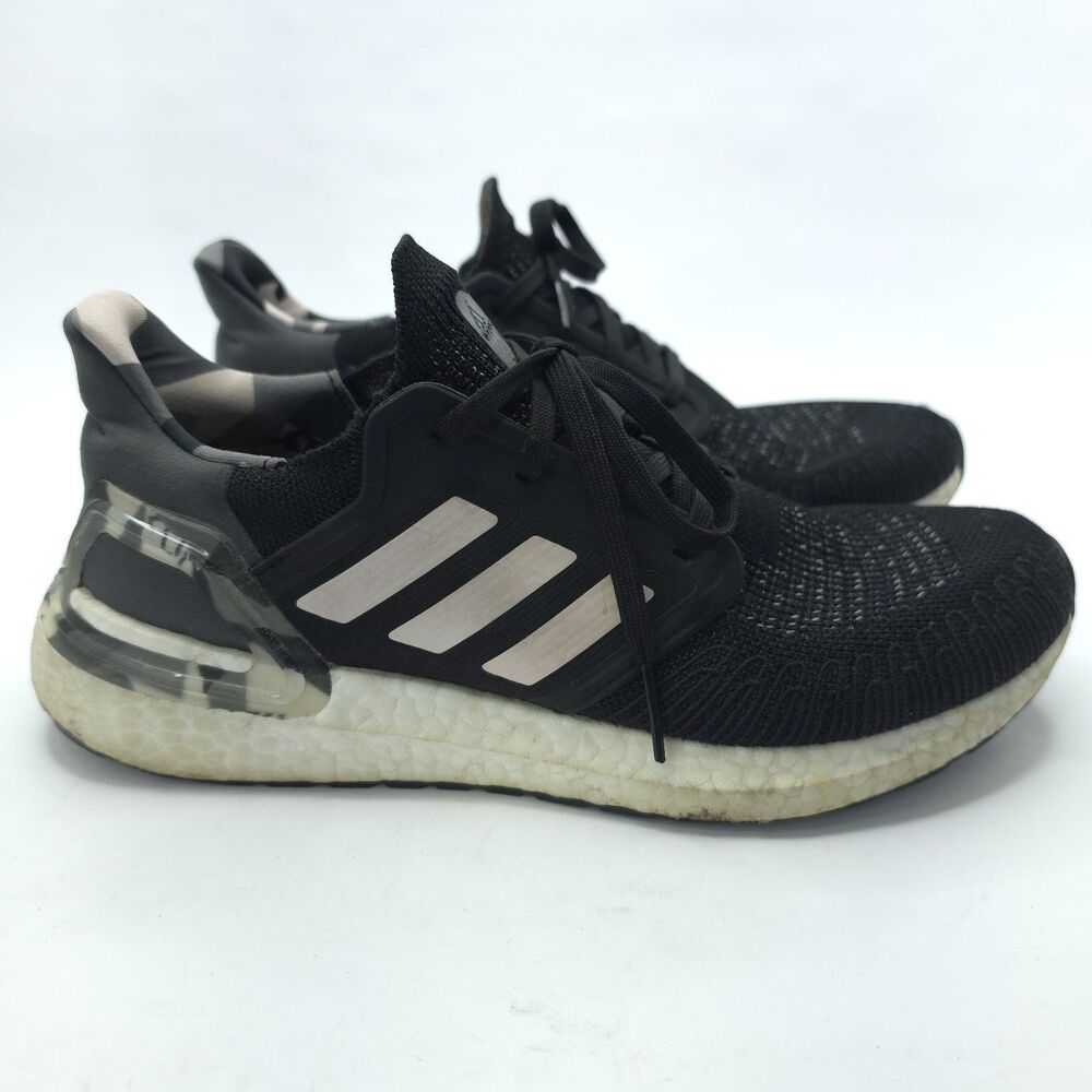 Adidas UltraBoost 20 Running Shoes Sneakers Size 9.5 Black Pink Tint FV8349